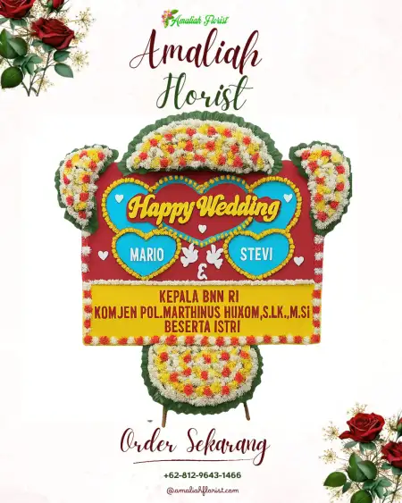 Papan Bunga Pernikahan Bergolo